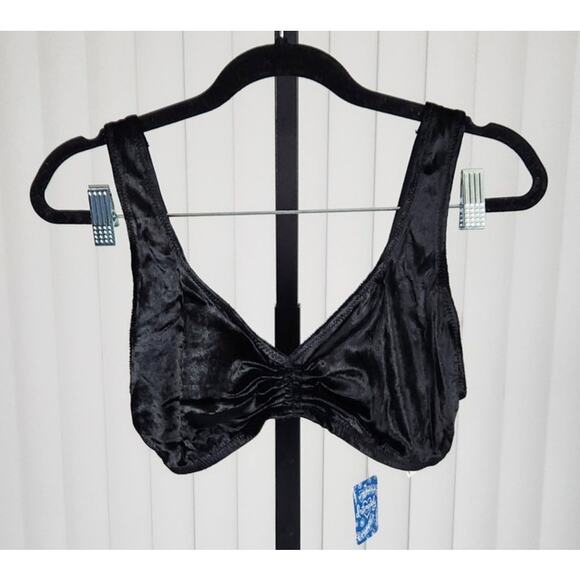 Intimately Free People Rhiannon Soft Bralette in Black Velvety Size Medium New - Picture 2 of 13